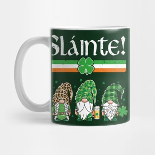 Three Gnomes Leprechaun Irish Flag Cheers Slainte Mug